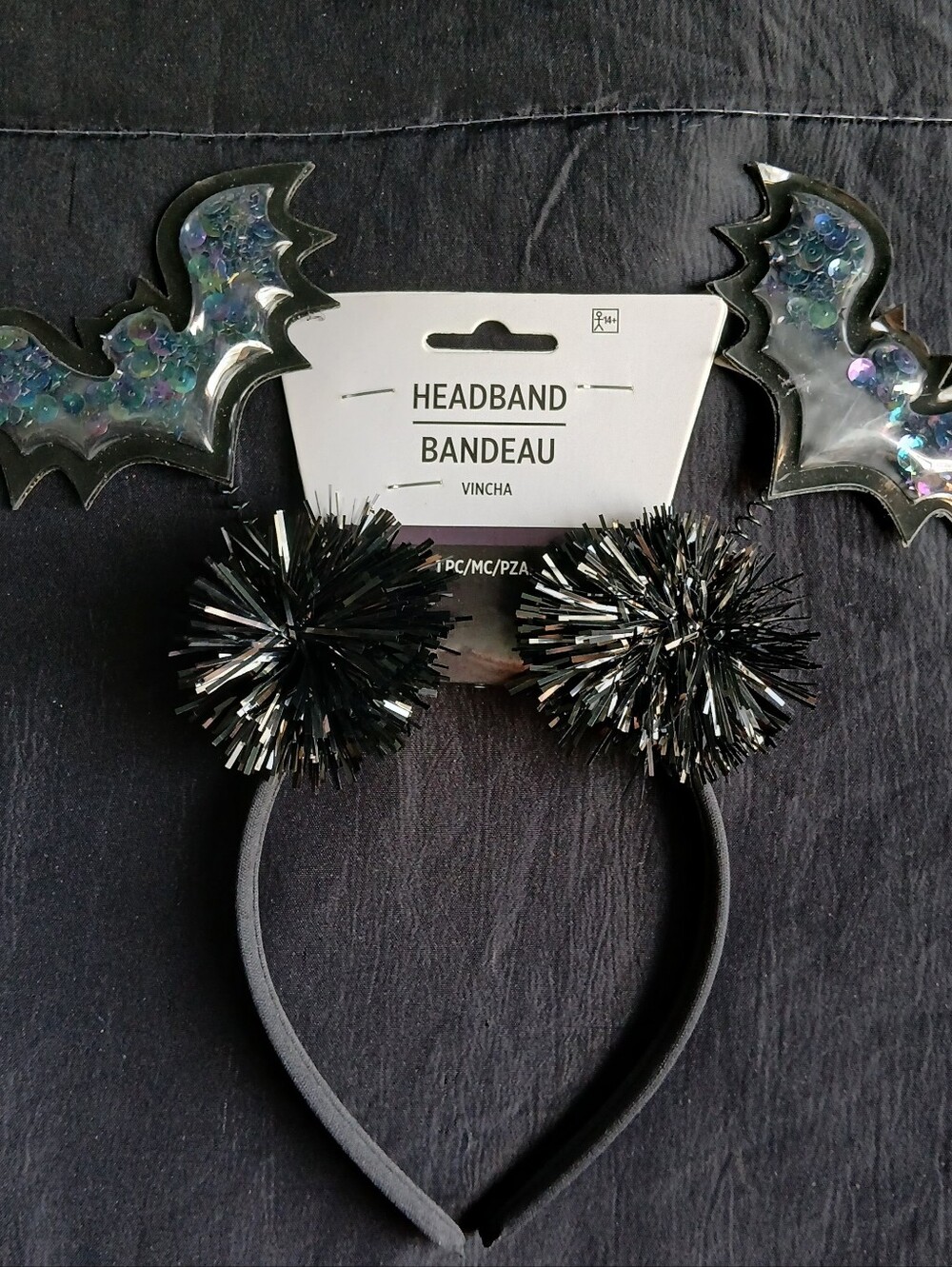 Kids Black Pom-Pom Headband - Unbranded
